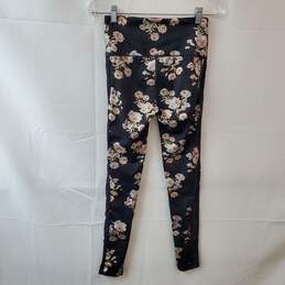XS Size Black with Floral Pattern Activewear Pants alternative image
