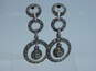 Judith Jack & 925 Topaz Amethyst Citrine & Peridot Cross & Marcasite Heart Pendants Necklace Circles Earrings & Hematite & Band Rings 33.7g image number 5
