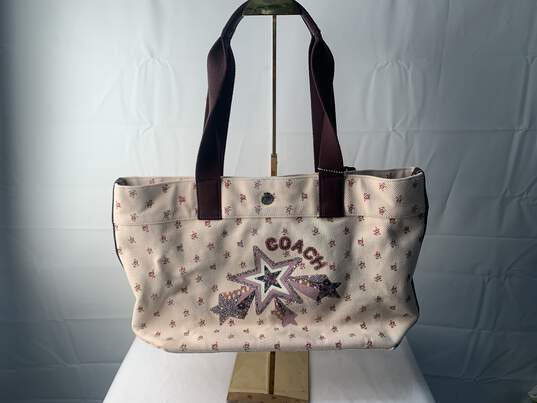 Authentic Certified Women's Tote, Beige w/Rossetts image number 1