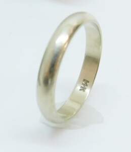 14K White Gold Rounded Wedding Band Ring 4.4g alternative image