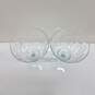 Set of 2 crystal fluted glasses floral etched image number 2
