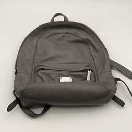 Michael Kors Womens Gray Leather Adjustable Shoulder Strap Zipper Backpack