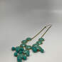 Designer J. Crew Gold-Tone Blue Green Crystal Cut Stone Statement Necklace image number 3