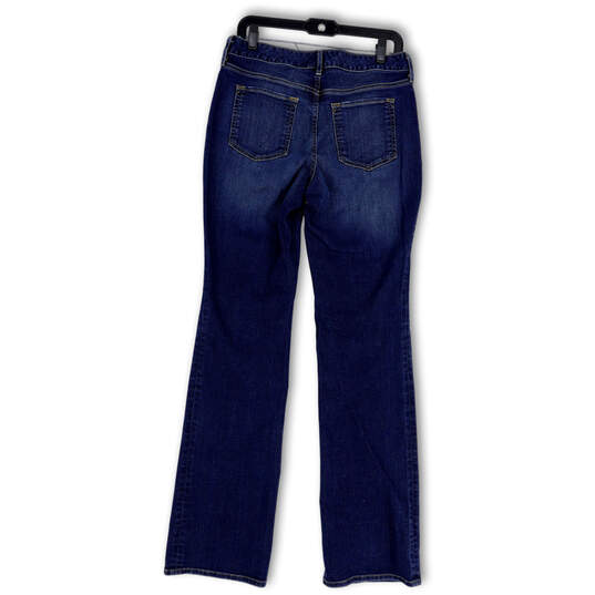 Womens Blue Denim Medium Wash Stretch Pockets Straight Leg Jeans Size 8L image number 2