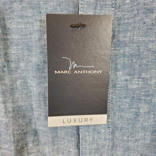 Marc Anthony Men Blue Button Up SZ XXL NWT image number 5