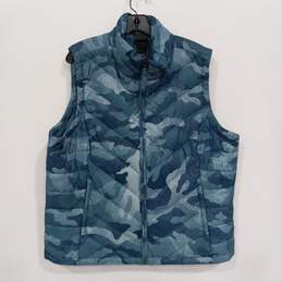 The North Face Blue Camouflage Puffer Vest Women's Size XXL