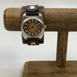 Designer Fossil JR-8585 Brown Leather Strap Quartz Analog Wristwatch