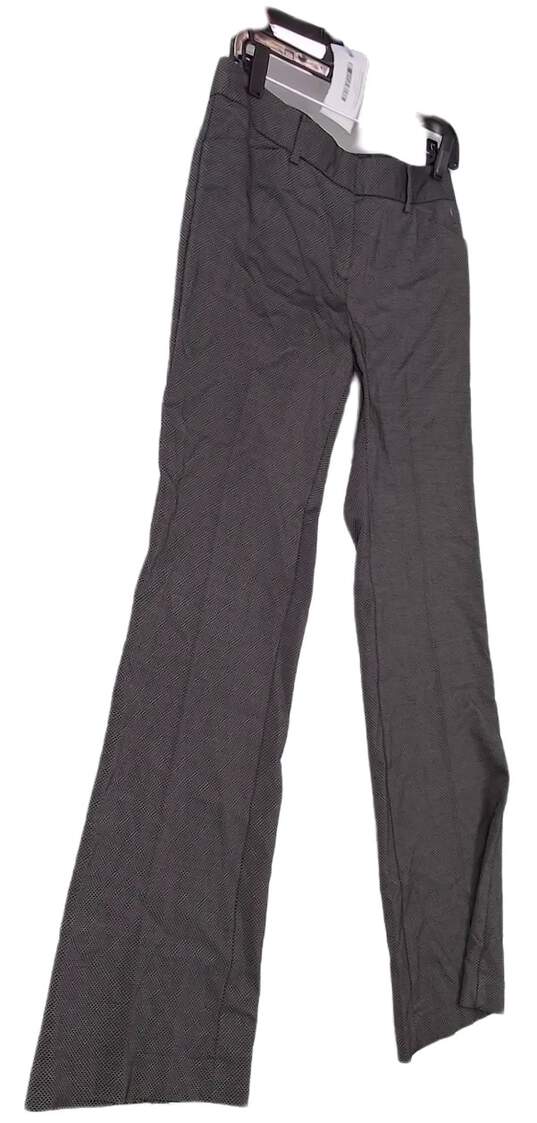 Womens Gray Flat Front Pockets Wide Leg Formal Dress Pants Size 4 image number 3