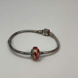 Designer Pandora 925 ALE Sterling Silver Red Swirl Murano Charm Bracelet alternative image
