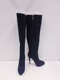 BEBE Rihanna Black Faux Suede Tall Over The Knee Heel Boots Size 9 M image number 1