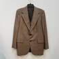 Mens Brown Wool Notch Collar Long Sleeve 2-Piece Suit Vest Set Size 44L image number 1