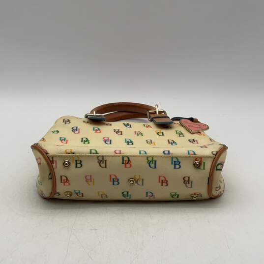 Dooney & Bourke Womens Yellow Inner Pocket Logo Charm Double Handle Handbag image number 4