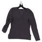 NWT Womens Gray Long Sleeve V Neck Casual Pullover Sweater Size Small image number 1