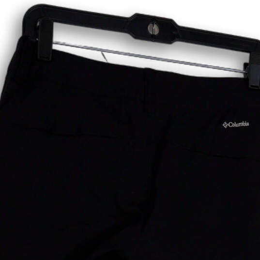 Womens Black Flat Front Drawstring Zipper Pocket Stretch Capri Pants Size 6 image number 4