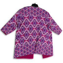 NWT Womens Multicolor Fair Isle 3/4 Sleeve Open Front Cardigan Sweater Sz 4 alternative image