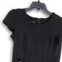 Womens Black Round Neck Short Sleeve Knee Length Fit &  Flare Dress Size 7 image number 3