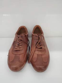 Cole haan Womens Cognac Brown Leather Woven NikAir Casual Oxfords Size-10