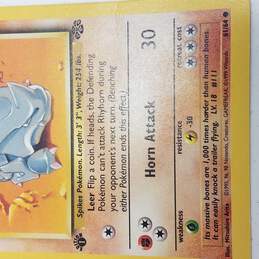Pokemon TCG 1st Edition Rhyhorn Basic 1995 to 1999 Non Holo Card alternative image