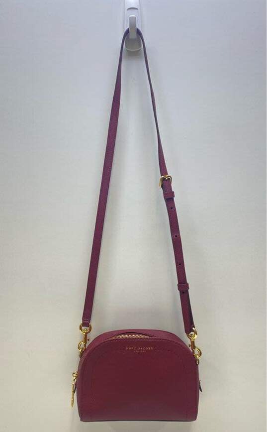 Marc Jacobs Saffiano Leather Playback Crossbody Bag Burgundy image number 6