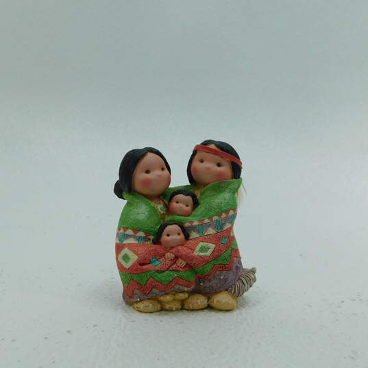 VTG Enesco Friends of the Feather Figurines People Of One Feather Three Tom Toms She Who Cares image number 3