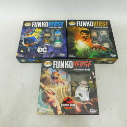 Lot of 3 Funkoverse Strategy Games Jurassic Park, Bat-Man & Harry Potter