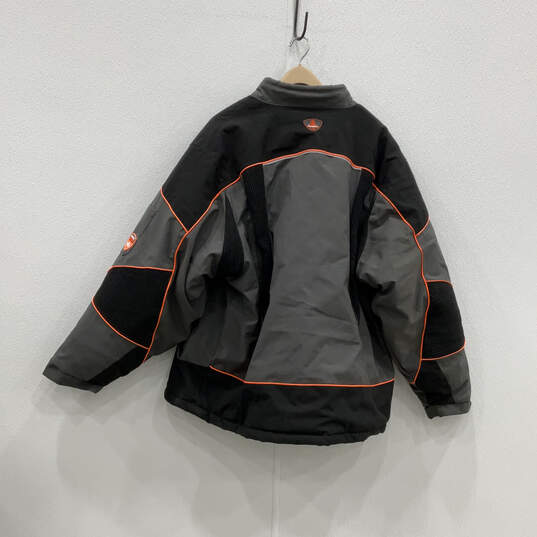 Mens Black Long Sleeve Pockets Insulated Full-Zip Windbreaker Jacket Sz 3XL image number 2