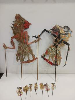Lot of 9 Assorted Antique Shadow Puppets