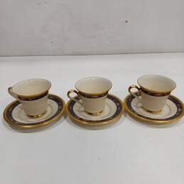 Set of 3 Lenox Royal Peony Cups/Saucers