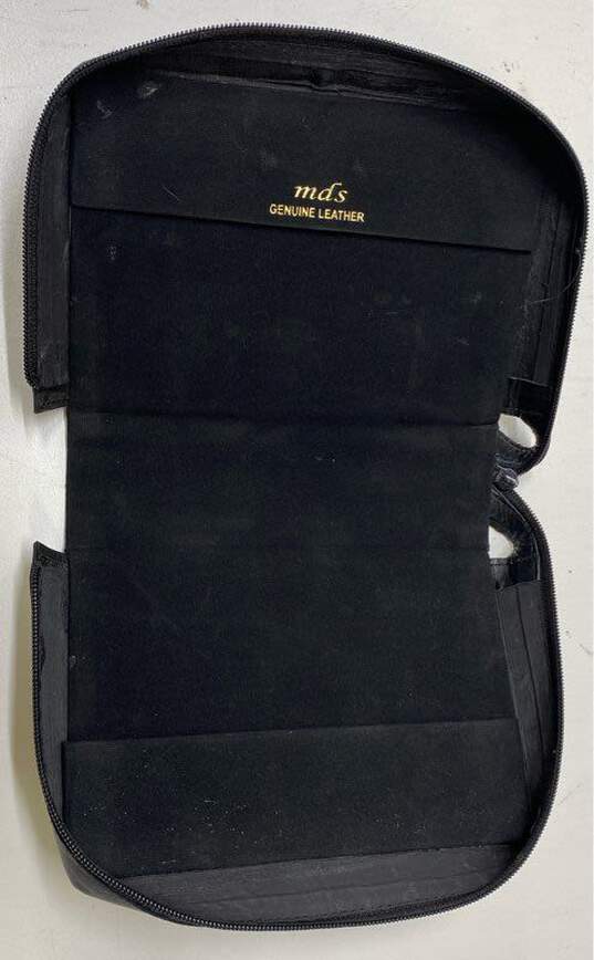 MDS Black Leather Brevery Cover Zip Case image number 4