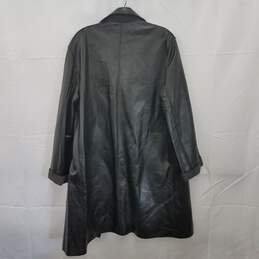 Wm Hilary Radley Black Leather Long Coat Sz 10 alternative image