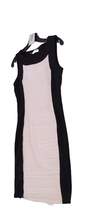 Womens Black White Sleeveless Round Neck Sheath Dress Size 6 image number 3