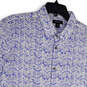 NWT Mens White Blue Chevron Short Sleeve Collared Button-Up Shirt Size XL image number 3