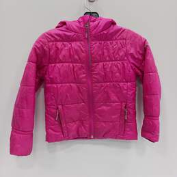Girls Pink Omni-Heat Long Sleeve Pockets Full-Zip Puffer Jacket Size XS