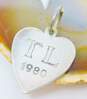 Tiffany & Co 925 Sterling Silver TL 1980 Etched Heart Tag Pendant Charm 2.9g image number 1