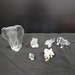 6pc. Bundle of Glass Elephant Figurines
