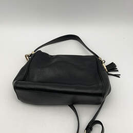 Womens Black Leather Tassel Outer Pockets Adjustable Strap Crossbody Bag alternative image
