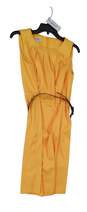 Womens Yellow Sleeveless Round Neck Knee Length Sheath Dress Size 12 image number 1