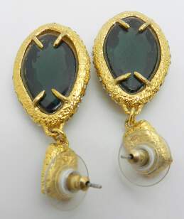 Alexis Bittar Goldtone Siyabona Emerald & Citrine Color Ornate Crystal Drop Statement Earrings alternative image