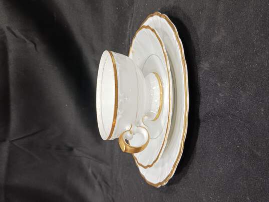 6pc Harmony House Golden Sonata Pattern Teacup Saucers & Side Plate image number 5