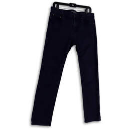 Mens Blue Denim Dark Wash Pockets Stretch Skinny Leg Jeans Size 32/32
