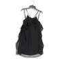 Womens Black Ruffled Spaghetti Strap Round Neck Short Mini Dress Size Small image number 3