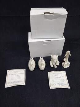 4 Lenox Ivory & Gold Porcelain Figurines In Box