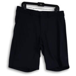Mens Navy Blue Flat Front Slash Pocket Chino Shorts Size 36