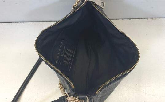 Coach Pebble Leather Carrie Chain Crossbody Black image number 5