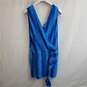 Tracy Reese blue abstract stripe deep v faux wrap dress 10 nwt image number 1