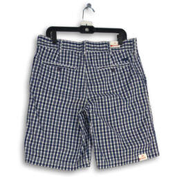 NWT Mens Blue Plaid Slash Pocket Bermuda Shorts Size 33W alternative image
