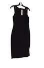 NWT Womens Black Sleeveless Square Neck Midi Sheath Dress Size 8 image number 1