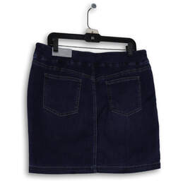 NWT Womens Blue Denim Medium Wash Elastic Waist Pull-On Mini Skirt Size 2 alternative image