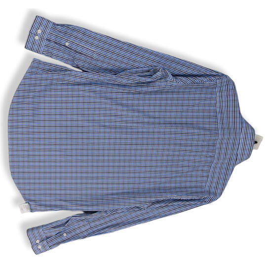 Womens Blue Plaid Slim Fit Stretch Button-Up Shirt Size 15.5 31/33 Medium image number 2