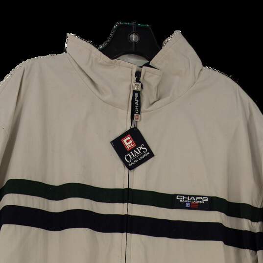 NWT Mens Tan Long Sleeve Mock Neck Full Zip Windbreaker Jacket Size Medium image number 3